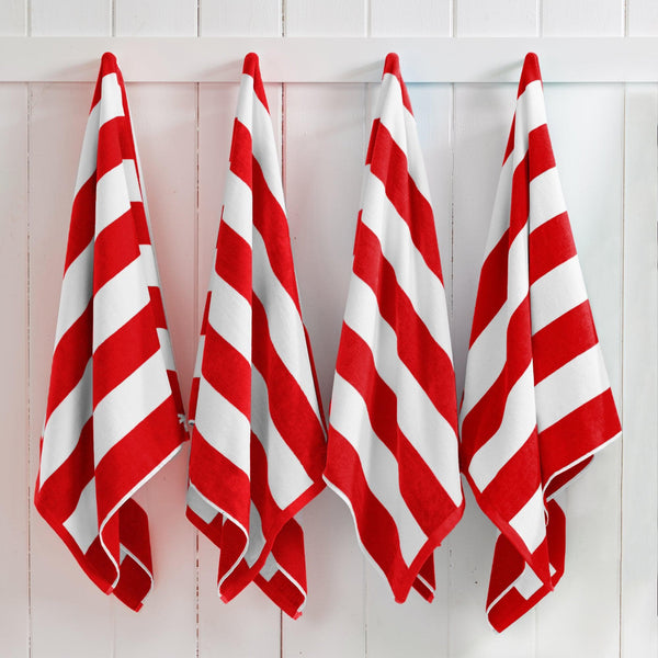 Cotton Velour Cabana Stripe Beach Towel - Novia Collection