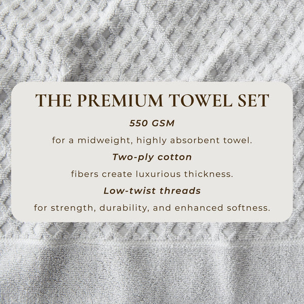 Cotton Diamond Waffle Weave Bath Towel Set - Grayson Collection