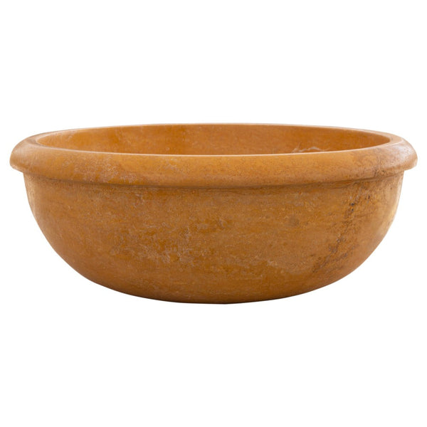 Natural Golden Sienna Natural Stone Vessel Sink Honed and Filled  (D)16