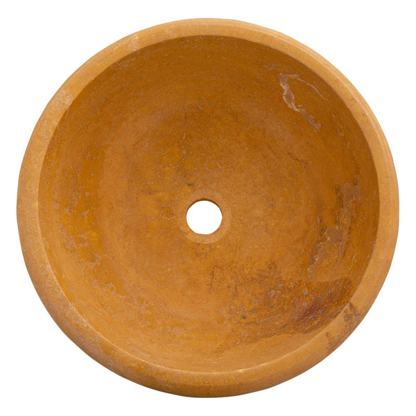 Natural Golden Sienna Natural Stone Vessel Sink Honed and Filled  (D)16
