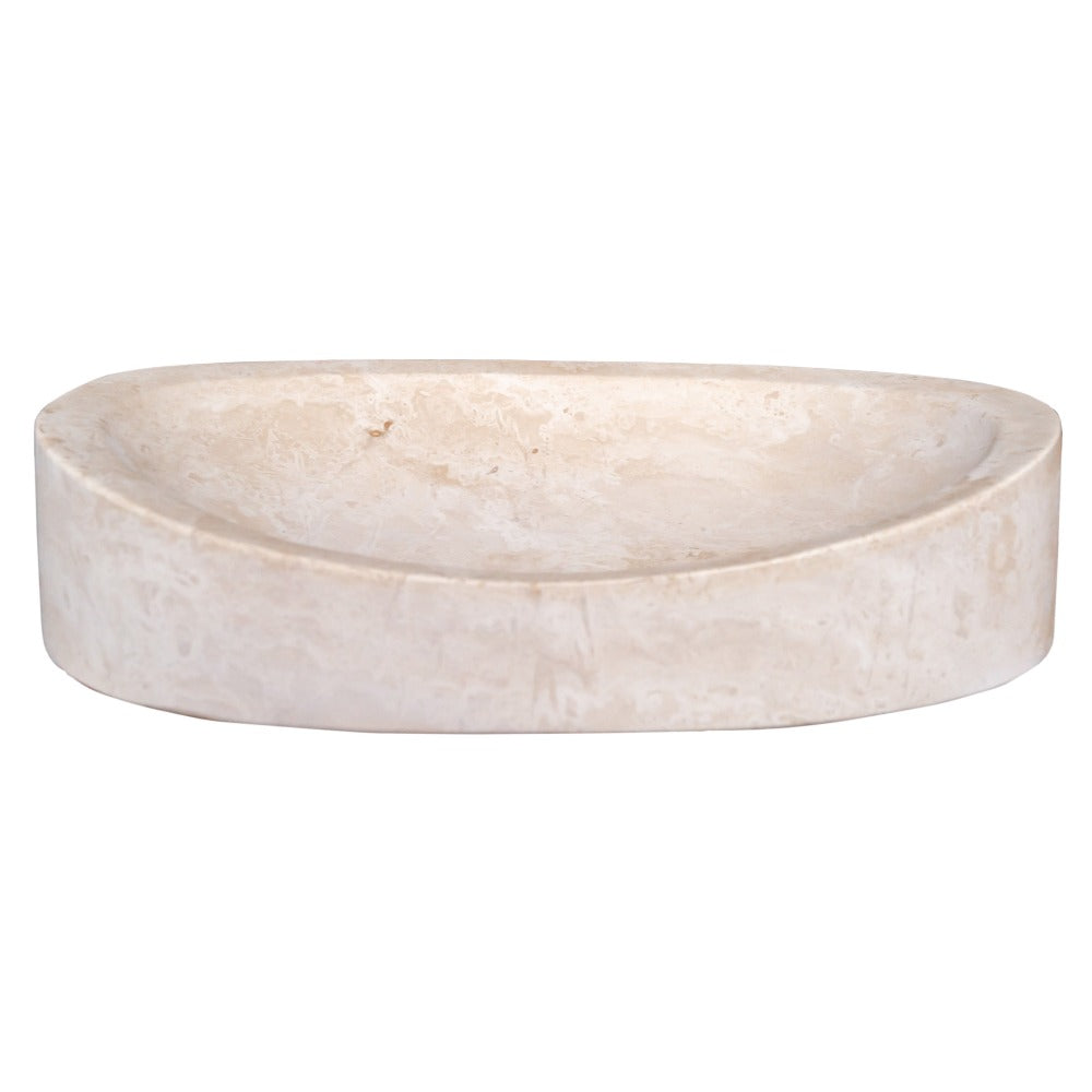 Natural Stone Light Travertine Special Design Vessel Sink Honed and Filled (W)16