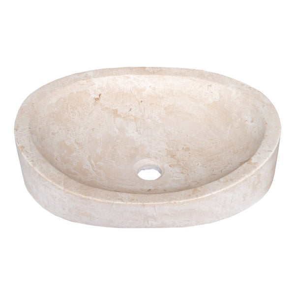 Natural Stone Light Travertine Special Design Vessel Sink Honed and Filled (W)16