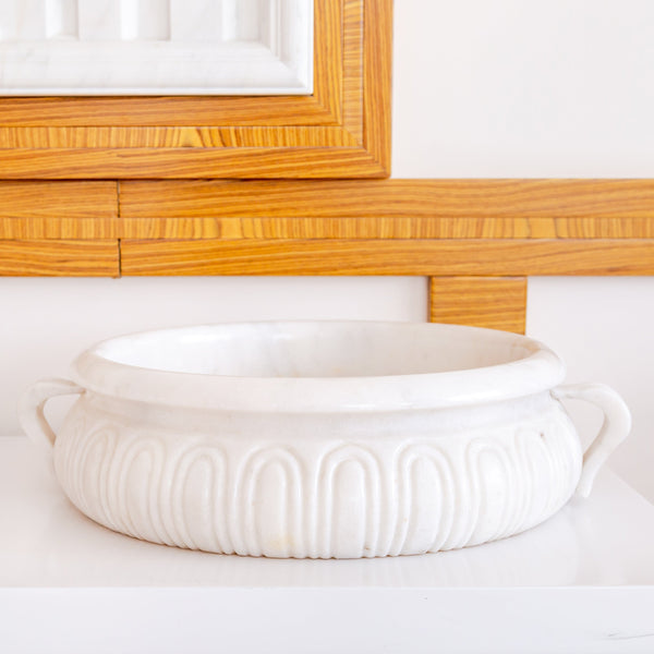Natural Stone White Marble Vessel Sink Bowl Polished (D)17