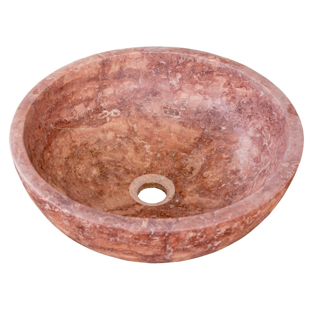 Red Travertine Natural Stone Vessel Sink Honed/Matte (D)16