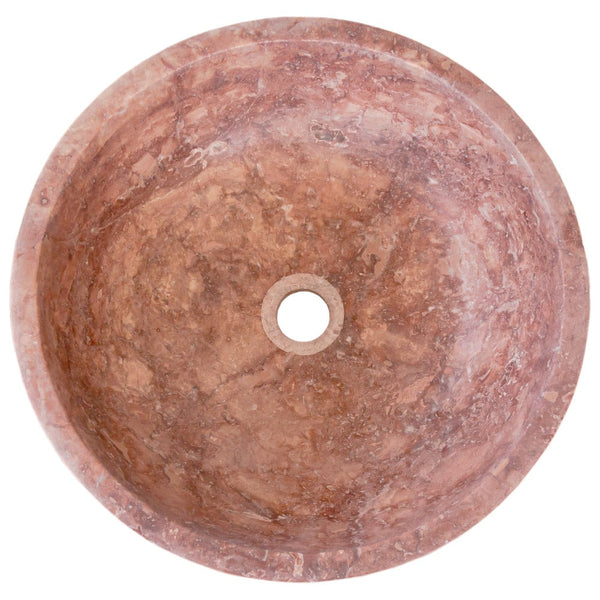 Red Travertine Natural Stone Vessel Sink Honed/Matte (D)16