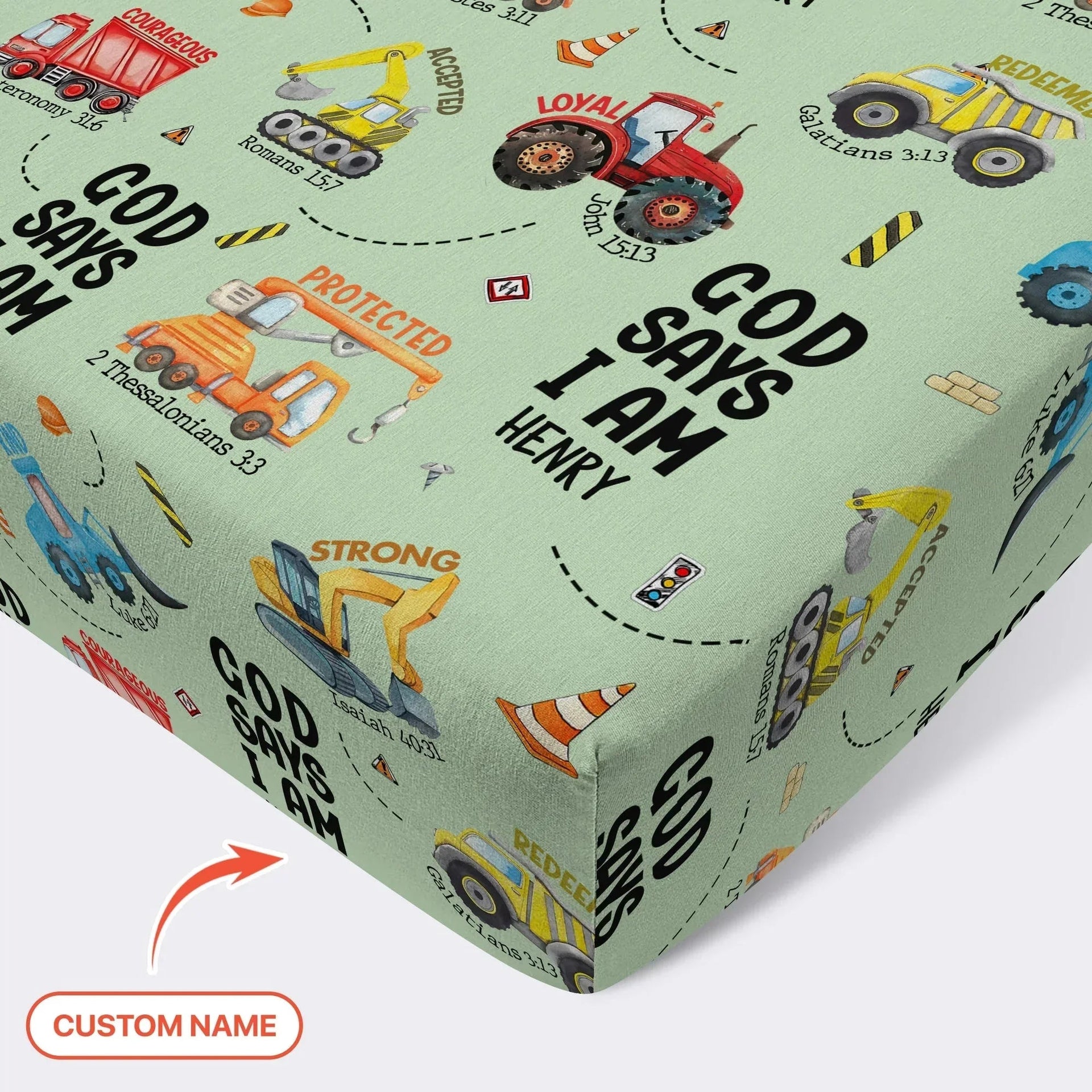 God Says I Am Boy Bamboo Fitted Crib Sheet