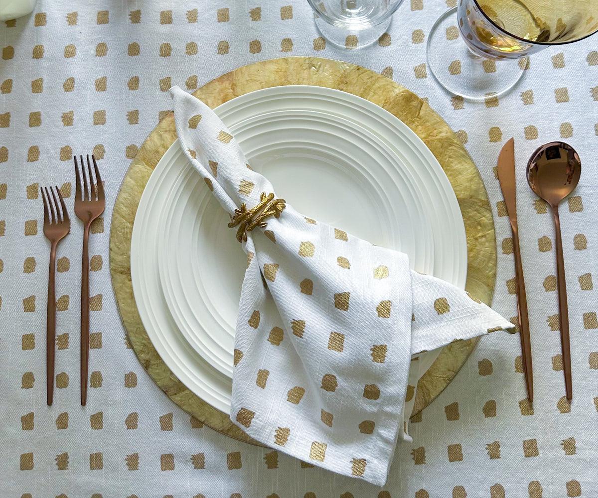 Printed Napkins - Metallic Gold Foil Napkins
