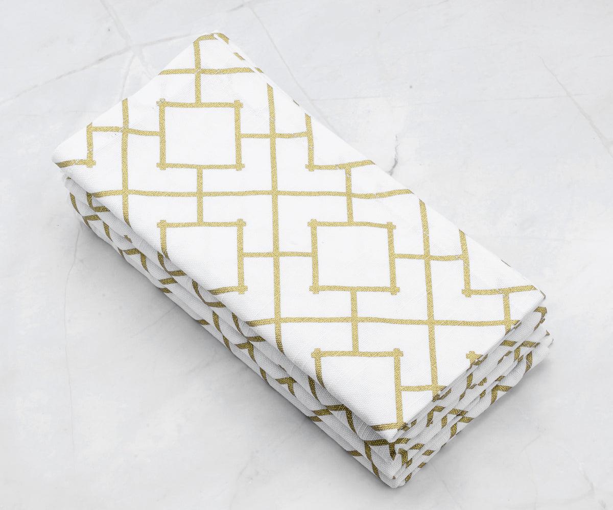 Printed Napkins - Metallic Gold Foil Napkins