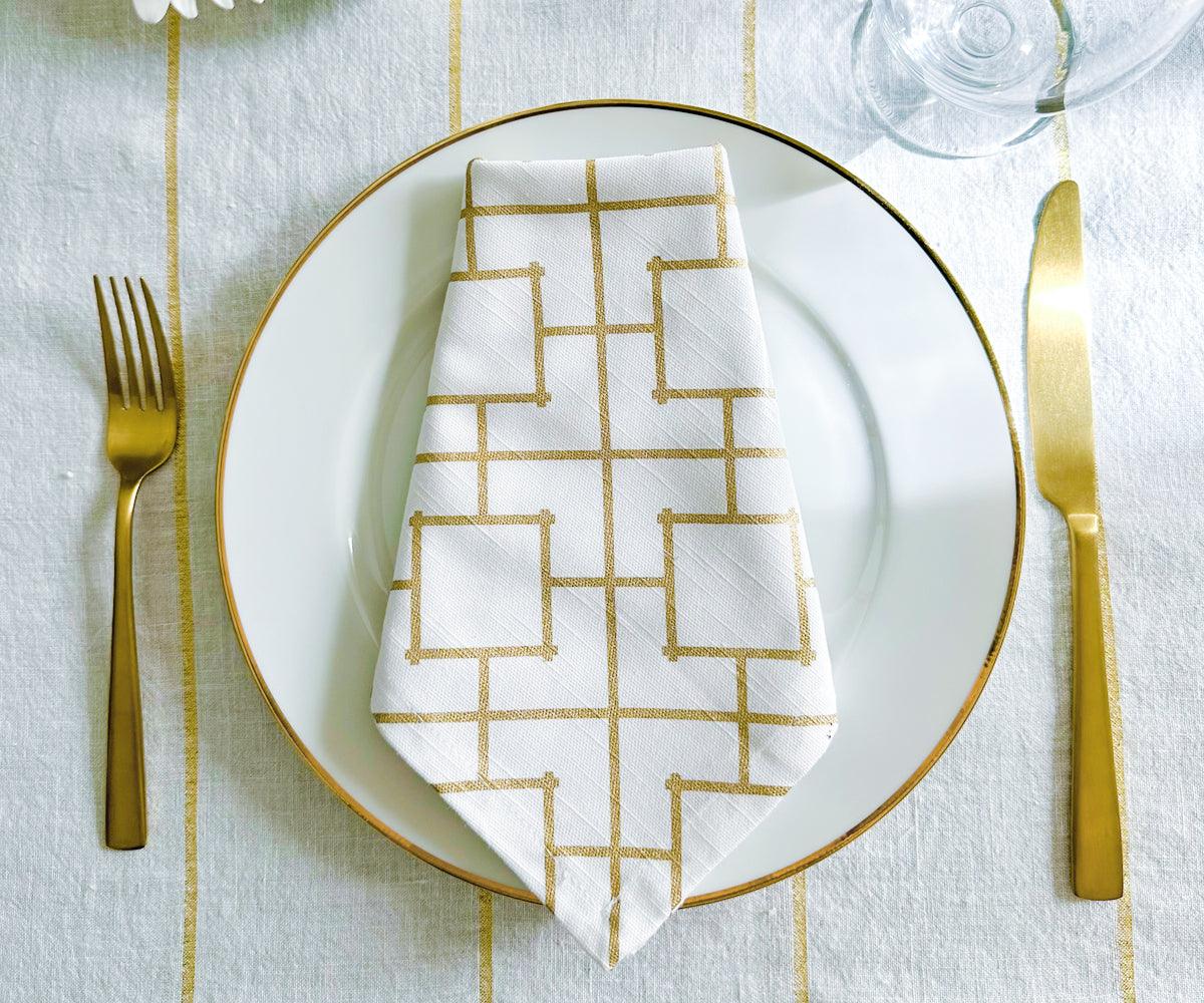 Printed Napkins - Metallic Gold Foil Napkins