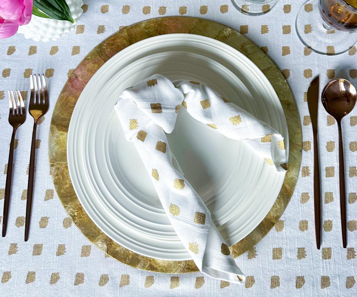 Printed Napkins - Metallic Gold Foil Napkins