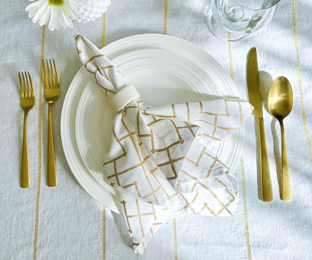 Printed Napkins - Metallic Gold Foil Napkins