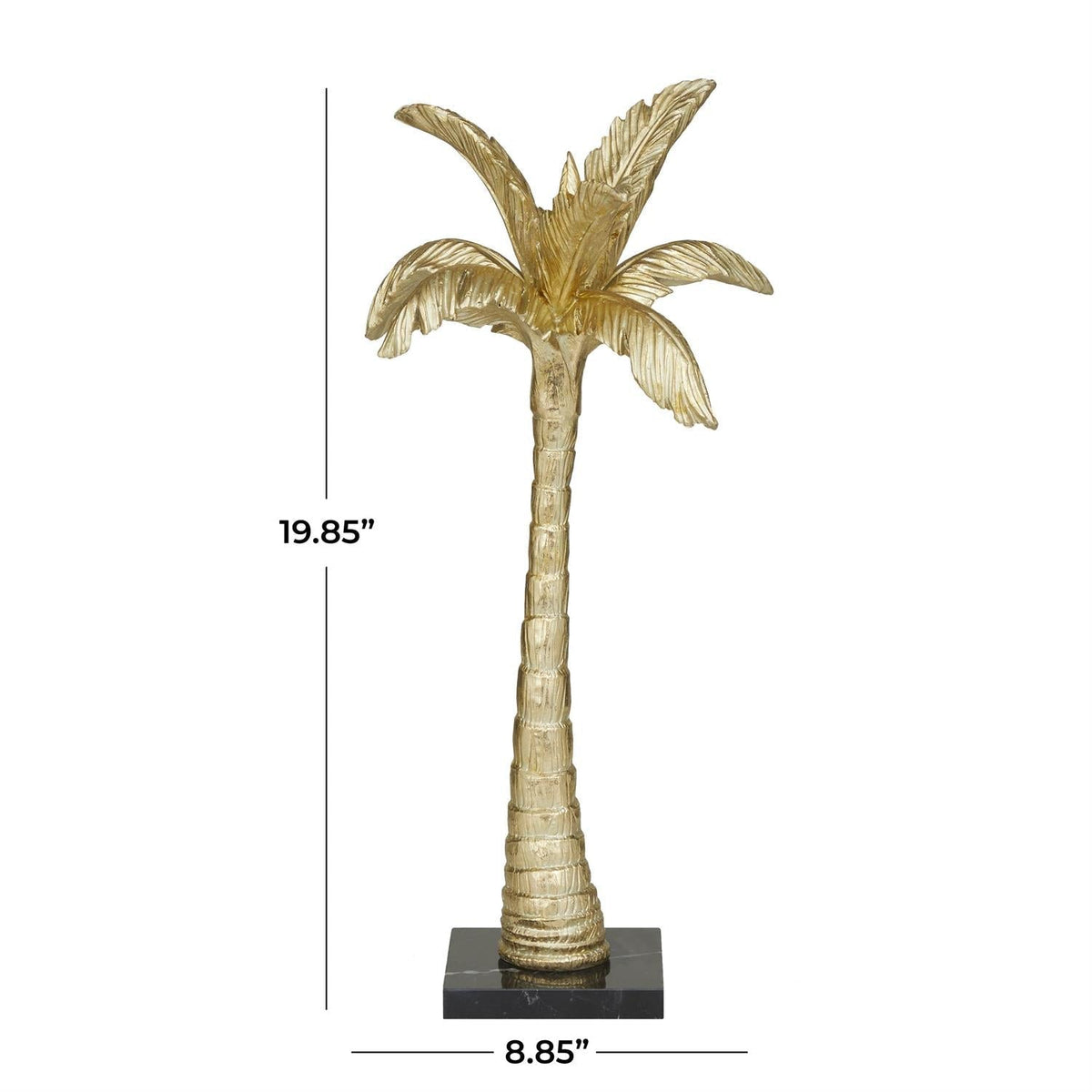Gold Polystone Tree Palm Decorative Sculpture