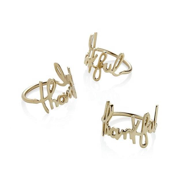 Gold Thankful Napkin Ring