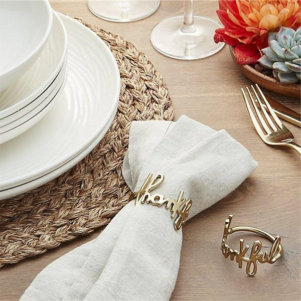 Gold Thankful Napkin Ring