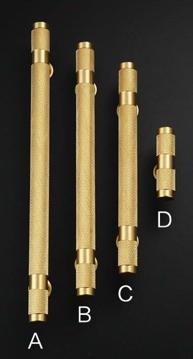 Golden Brass Knurled Textured Simple Kitchen Cabinet handle And Handles Drawer Pulls Bedroom Door Knobs  Cupboard Bathroom Door Handles Brushed Brass Pulls For Cabinets