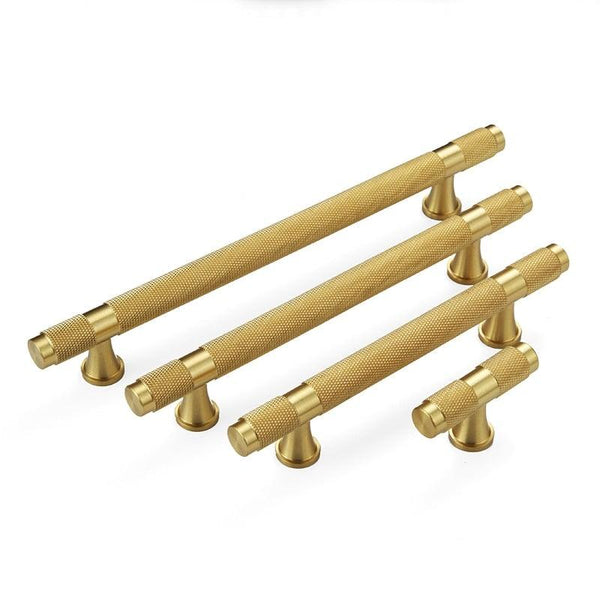 Golden Brass Knurled Textured Simple Kitchen Cabinet handle And Handles Drawer Pulls Bedroom Door Knobs  Cupboard Bathroom Door Handles Brushed Brass Pulls For Cabinets