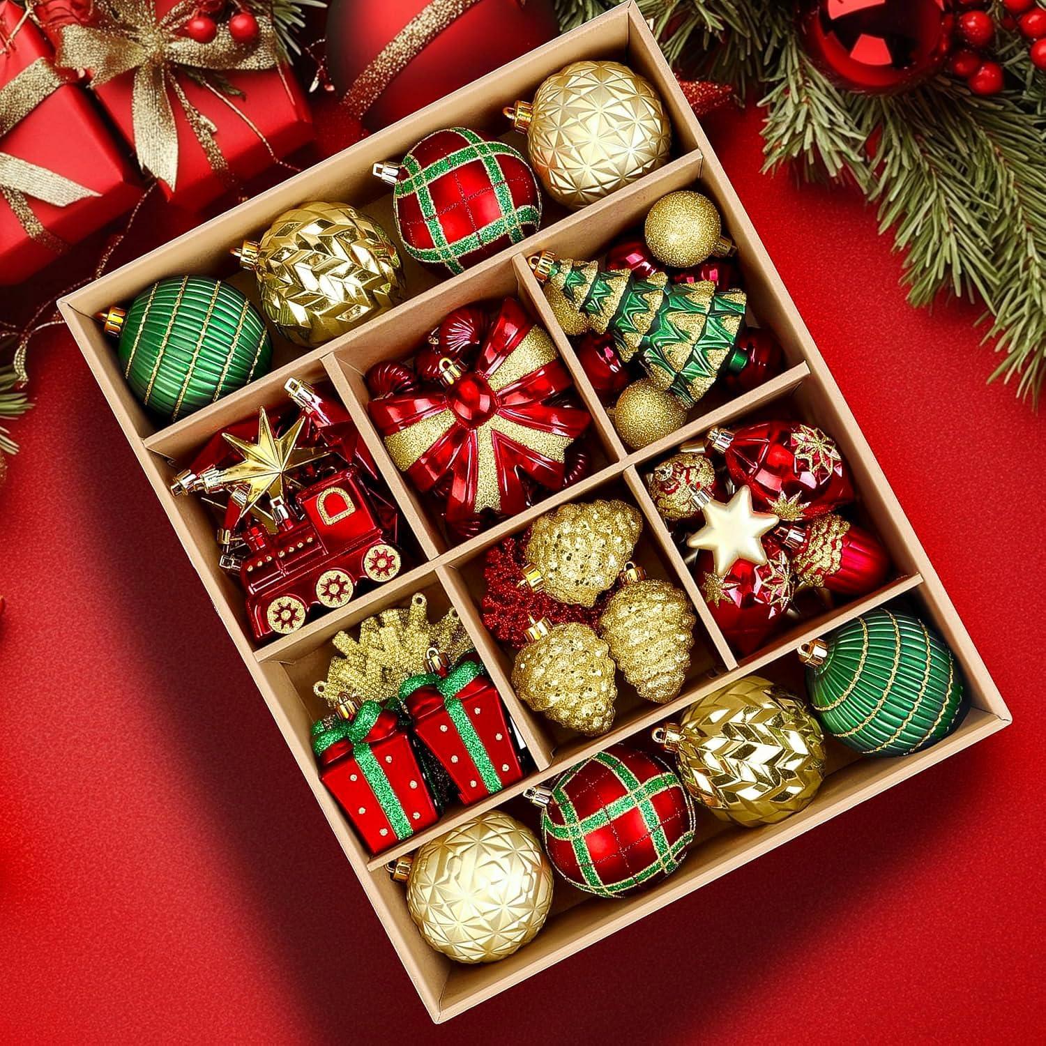 Golden Shatterproof Christmas Decorations