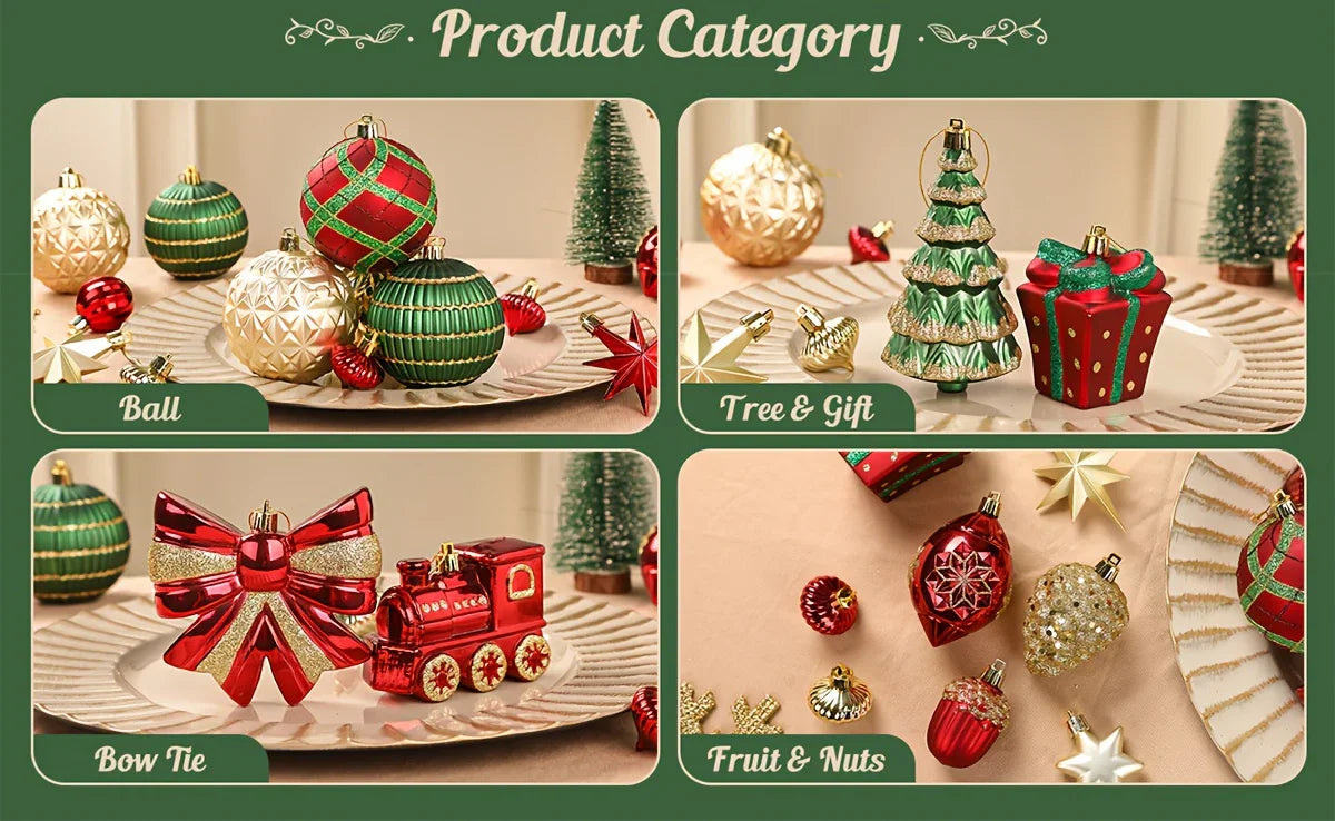 Golden Shatterproof Christmas Decorations