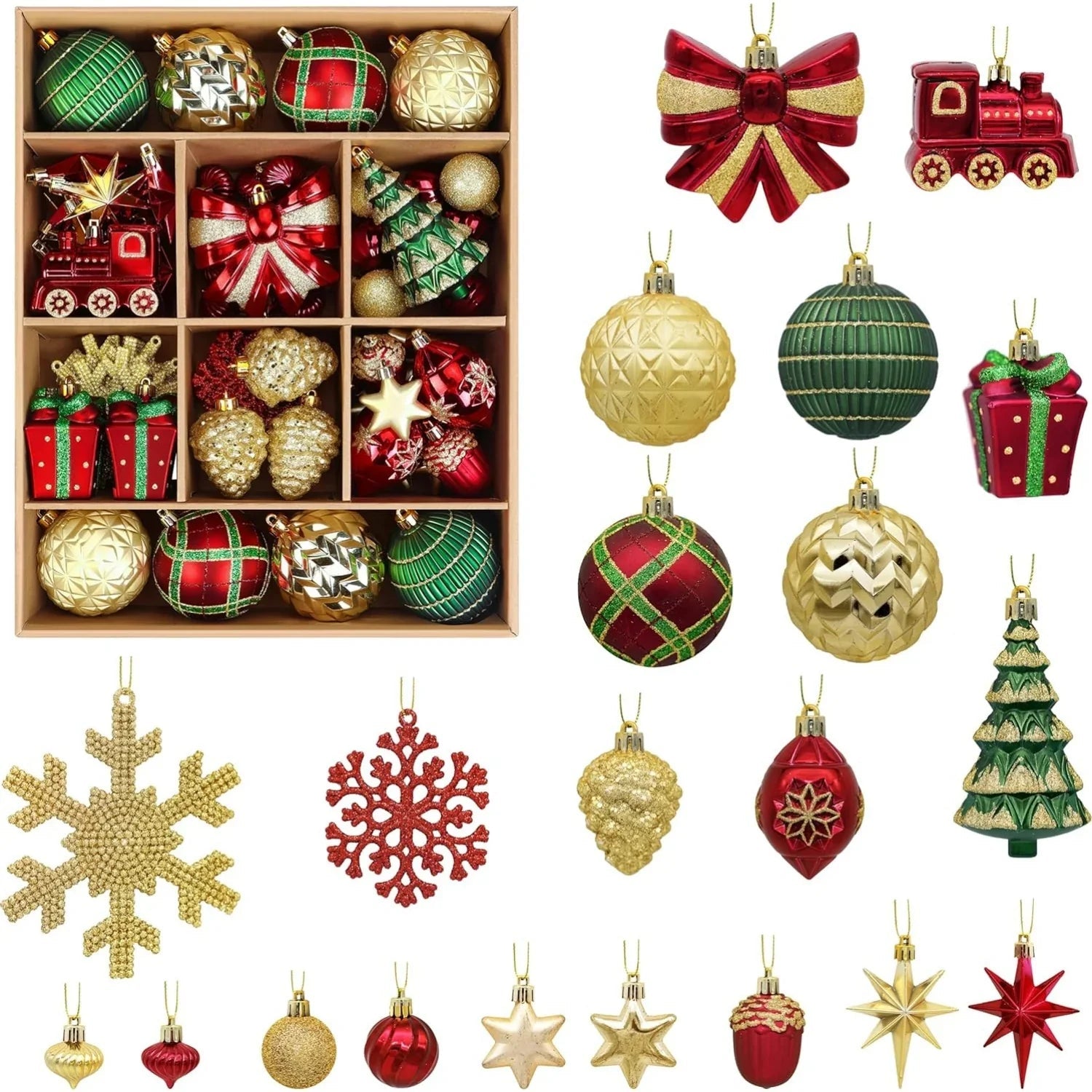 Golden Shatterproof Christmas Decorations