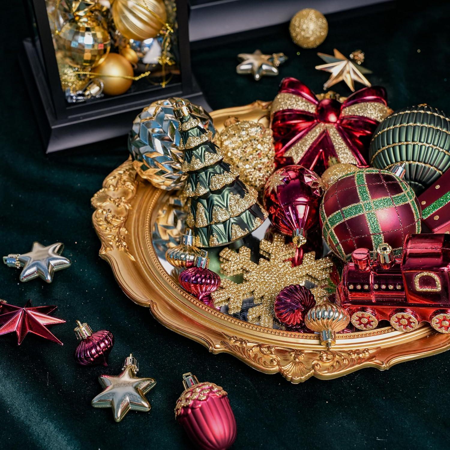 Golden Shatterproof Christmas Decorations