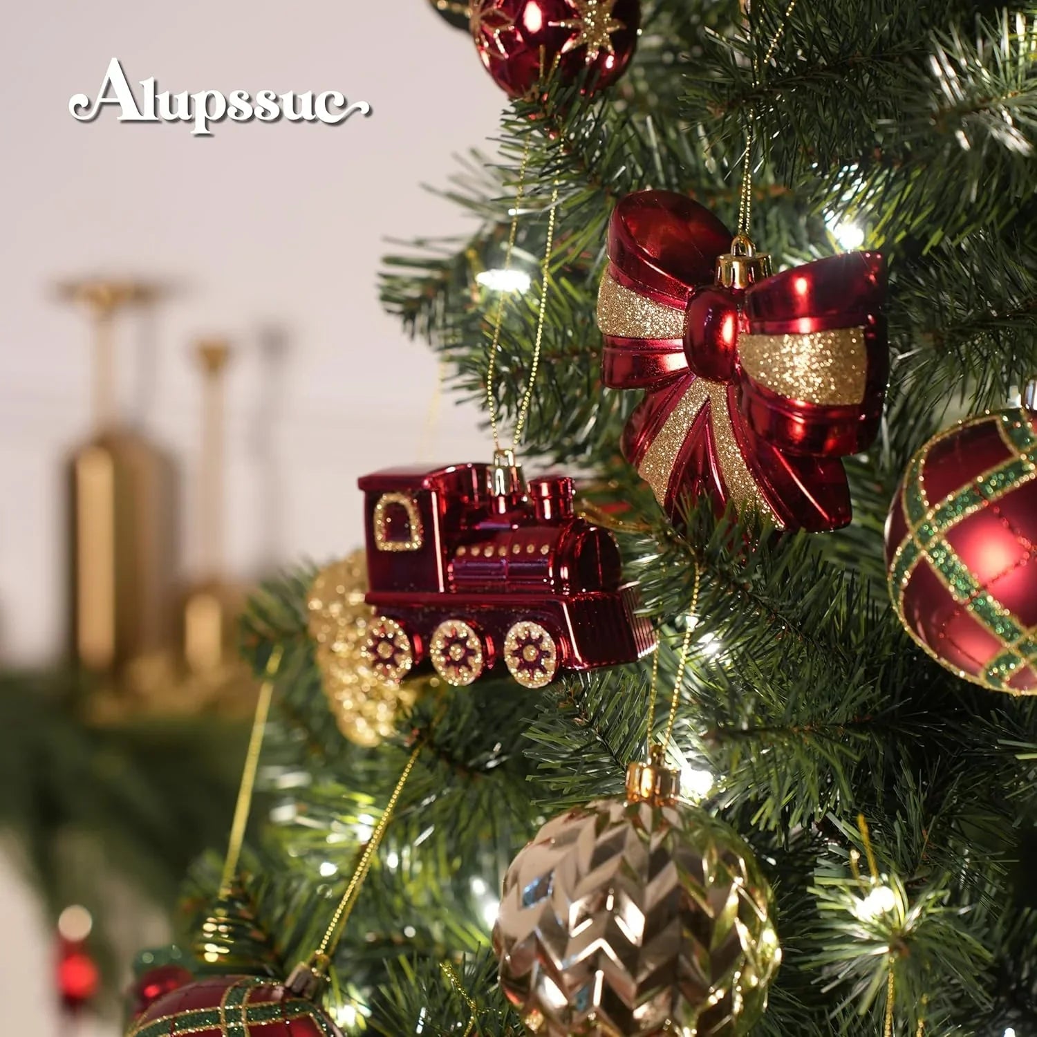 Golden Shatterproof Christmas Decorations