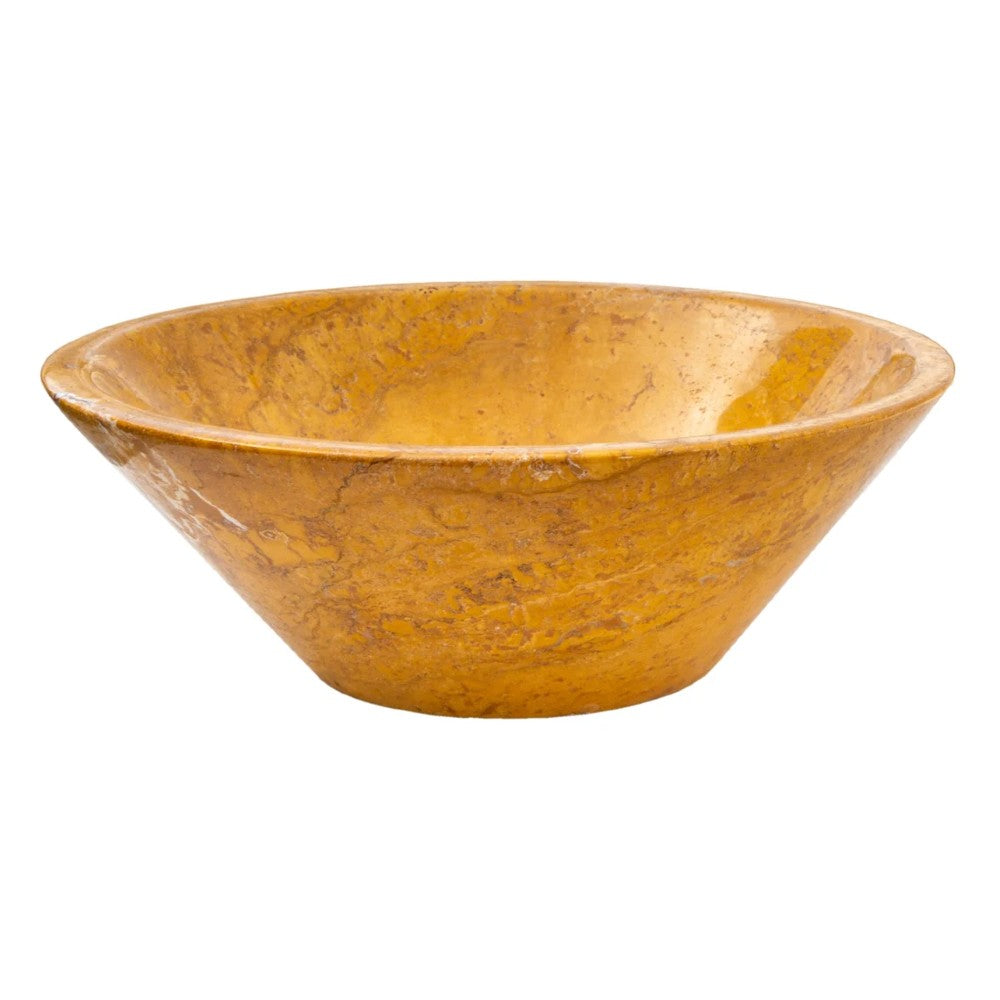 Golden Sienna Travertine V-Shape Tapered Sink Polished  (D)16
