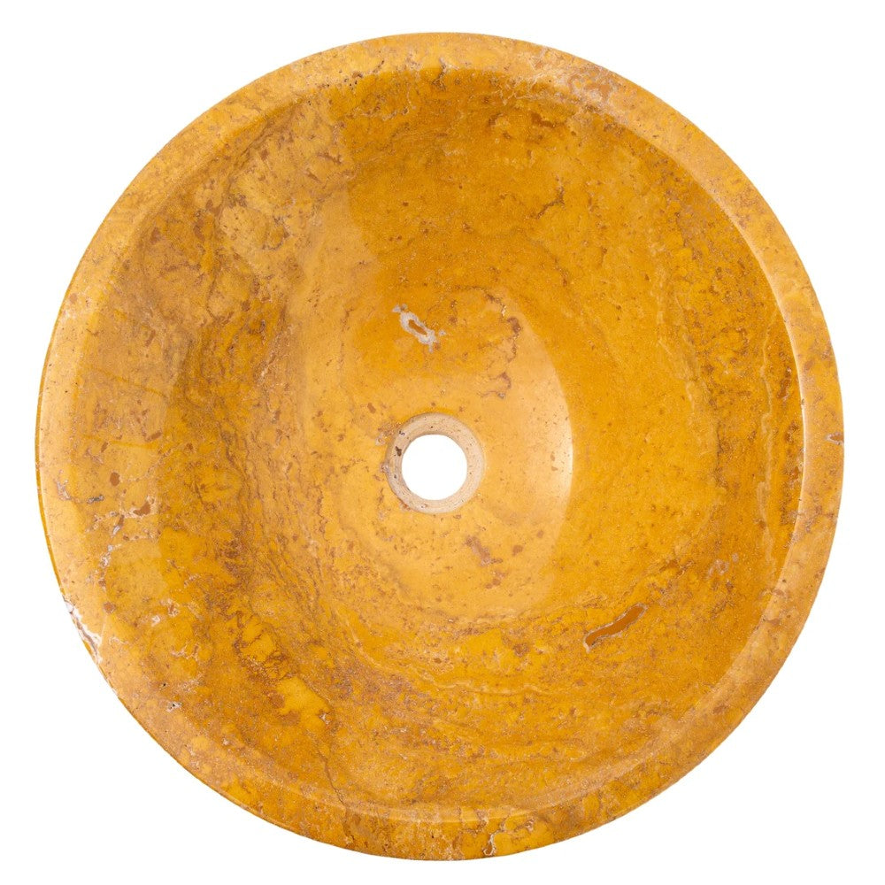 Golden Sienna Travertine V-Shape Tapered Sink Polished  (D)16