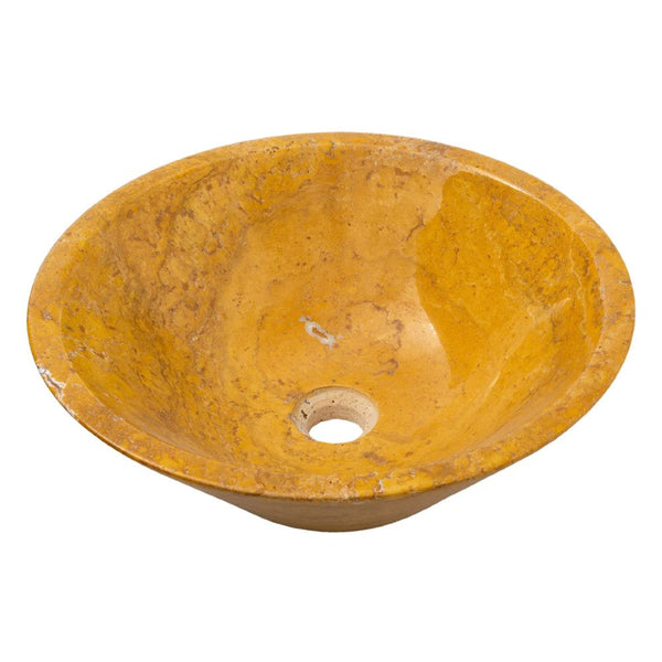 Golden Sienna Travertine V-Shape Tapered Sink Polished  (D)16