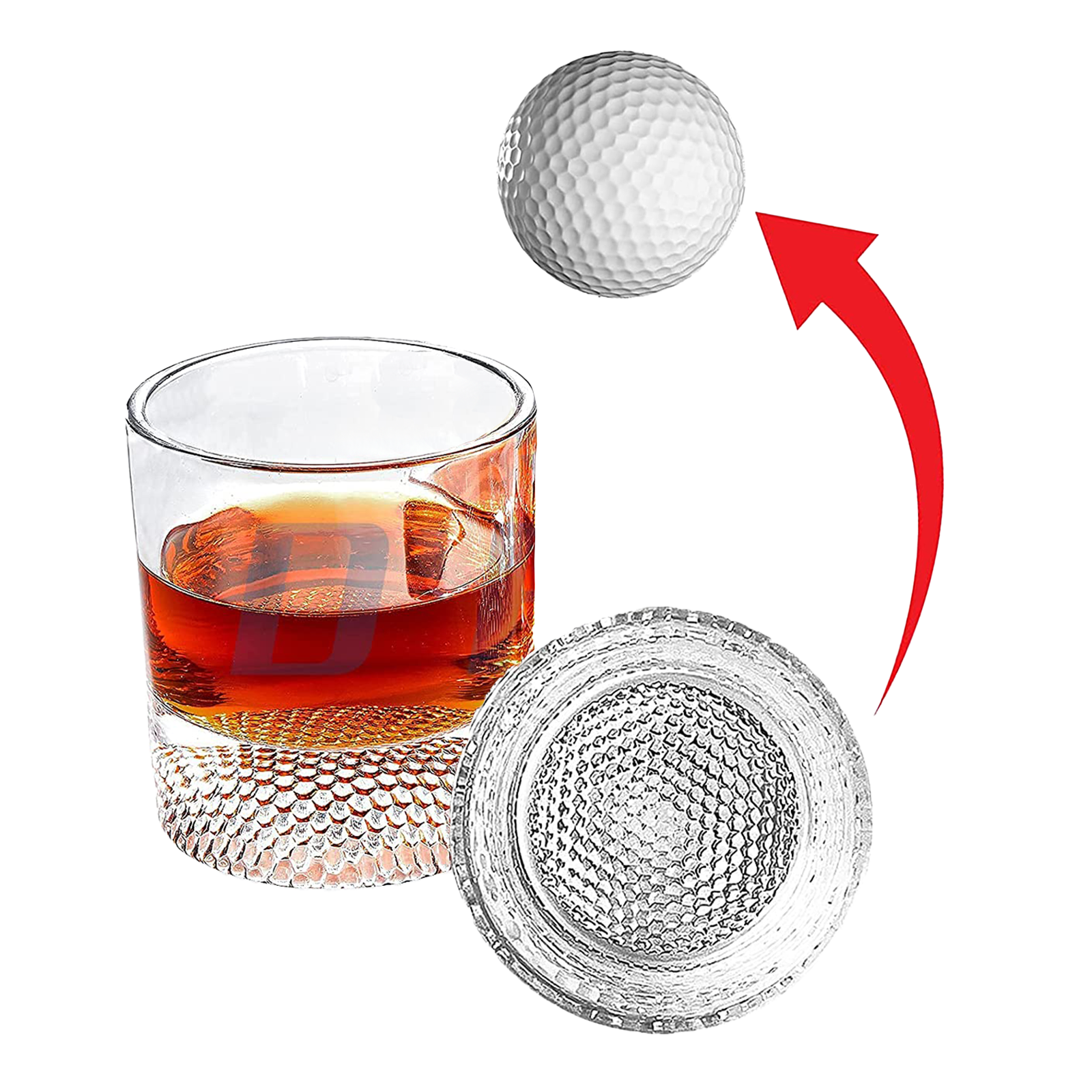 The Wine Savant Golf Ball Whiskey Glasses Set of 2-8oz Golf Gifts - Unique Whiskey Golf Glasses Set - Golf Gifts For Men & Women - Gifts for Golfers Golf Accessories Golf Ball Glasses (2 pack)