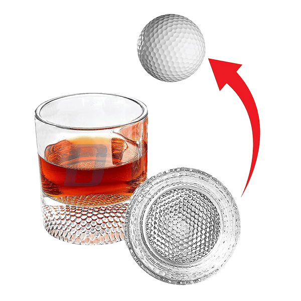 The Wine Savant Golf Ball Whiskey Glasses Set of 2-8oz Golf Gifts - Unique Whiskey Golf Glasses Set - Golf Gifts For Men & Women - Gifts for Golfers Golf Accessories Golf Ball Glasses (2 pack)