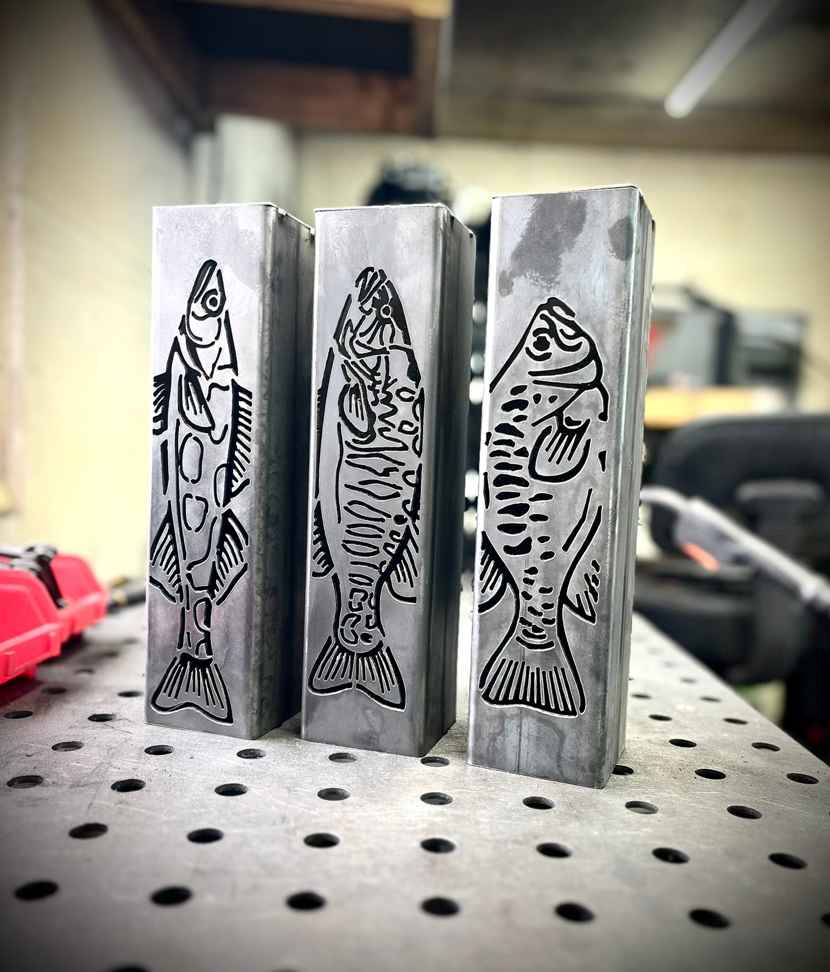 Gone Fishing Pillar Luminary w/ Solar Cap | Freshwater Pack