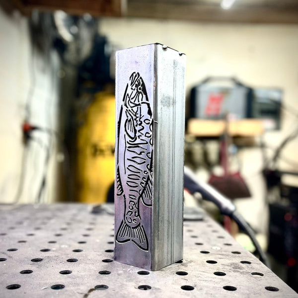 Gone Fishing Pillar Luminary w/ Solar Cap | Freshwater Pack