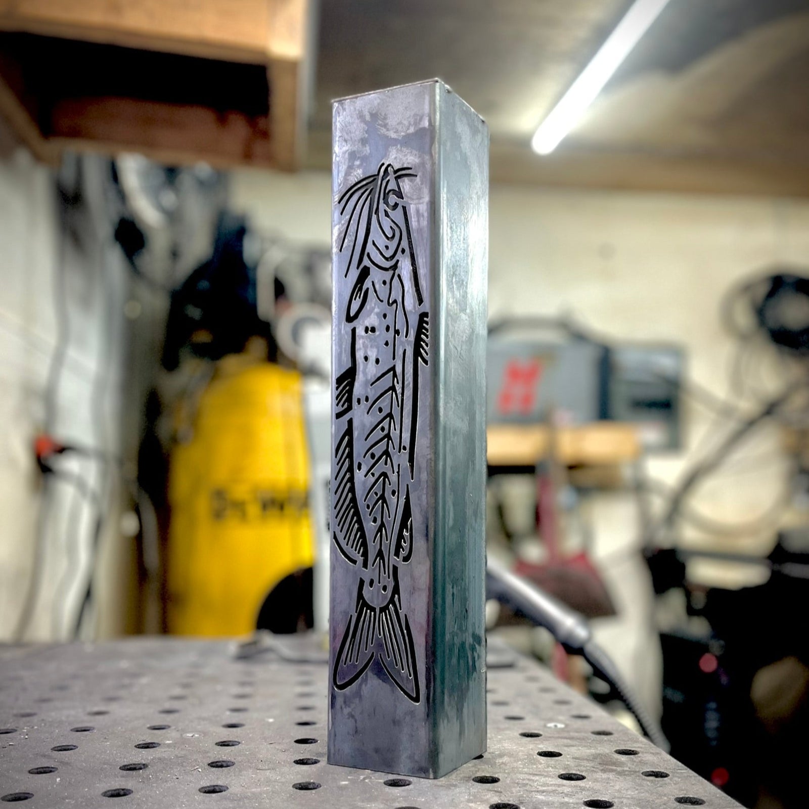 Gone Fishing Pillar Luminary w/ Solar Cap | Freshwater Pack