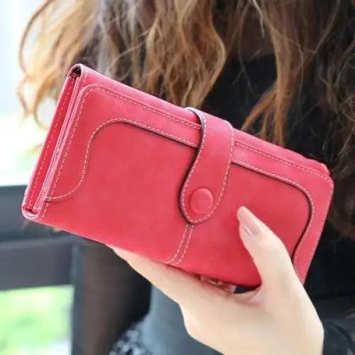 Gorgeous Matte Leather Long Wallet For Women And Lady Purse High Quality Female Wallets Card Holder Clutch Carteras