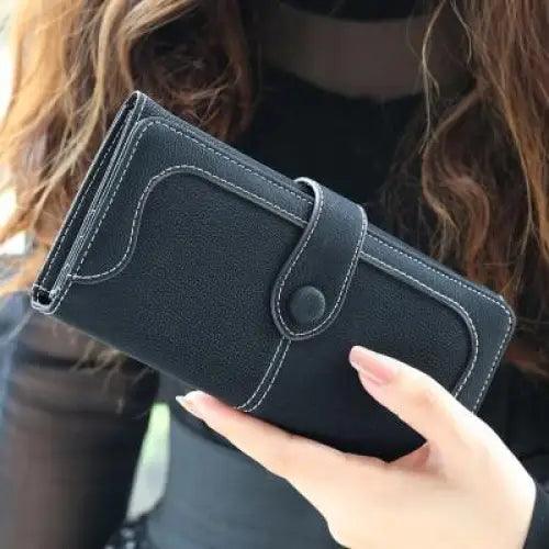 Gorgeous Matte Leather Long Wallet For Women And Lady Purse High Quality Female Wallets Card Holder Clutch Carteras