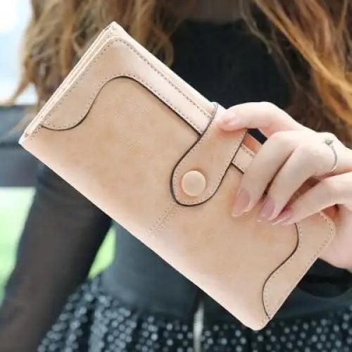 Gorgeous Matte Leather Long Wallet For Women And Lady Purse High Quality Female Wallets Card Holder Clutch Carteras