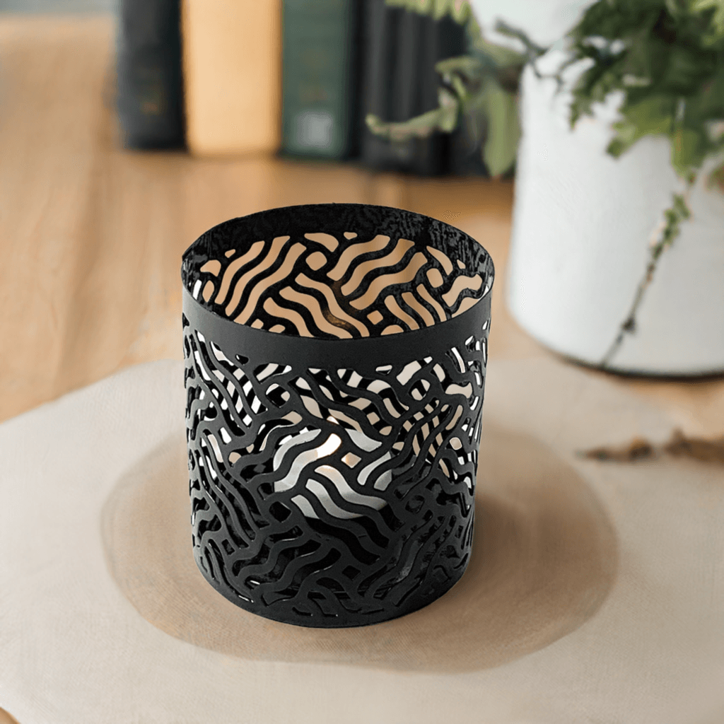 Votive Candle Holders Set of 2 Black