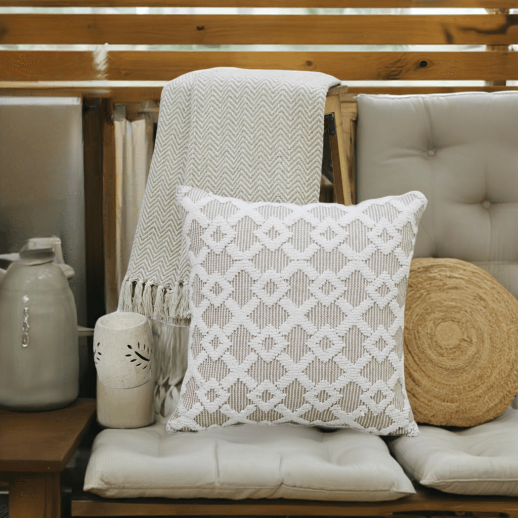 Decorative Beige Accent Throw Pillow  20