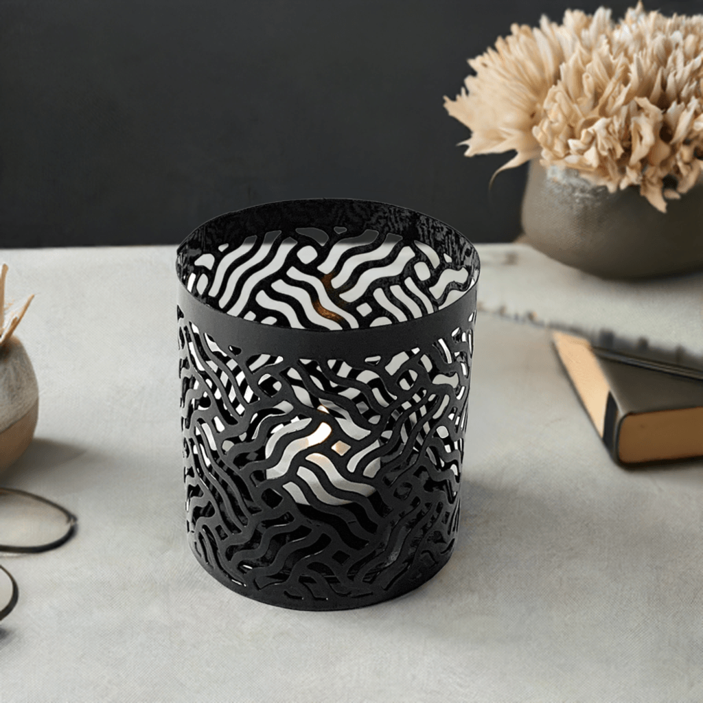 Votive Candle Holders Set of 2 Black