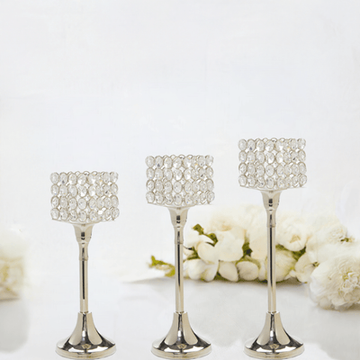 Vibhsa Crystal Hurricane Candle Holders | Set of 3, 10