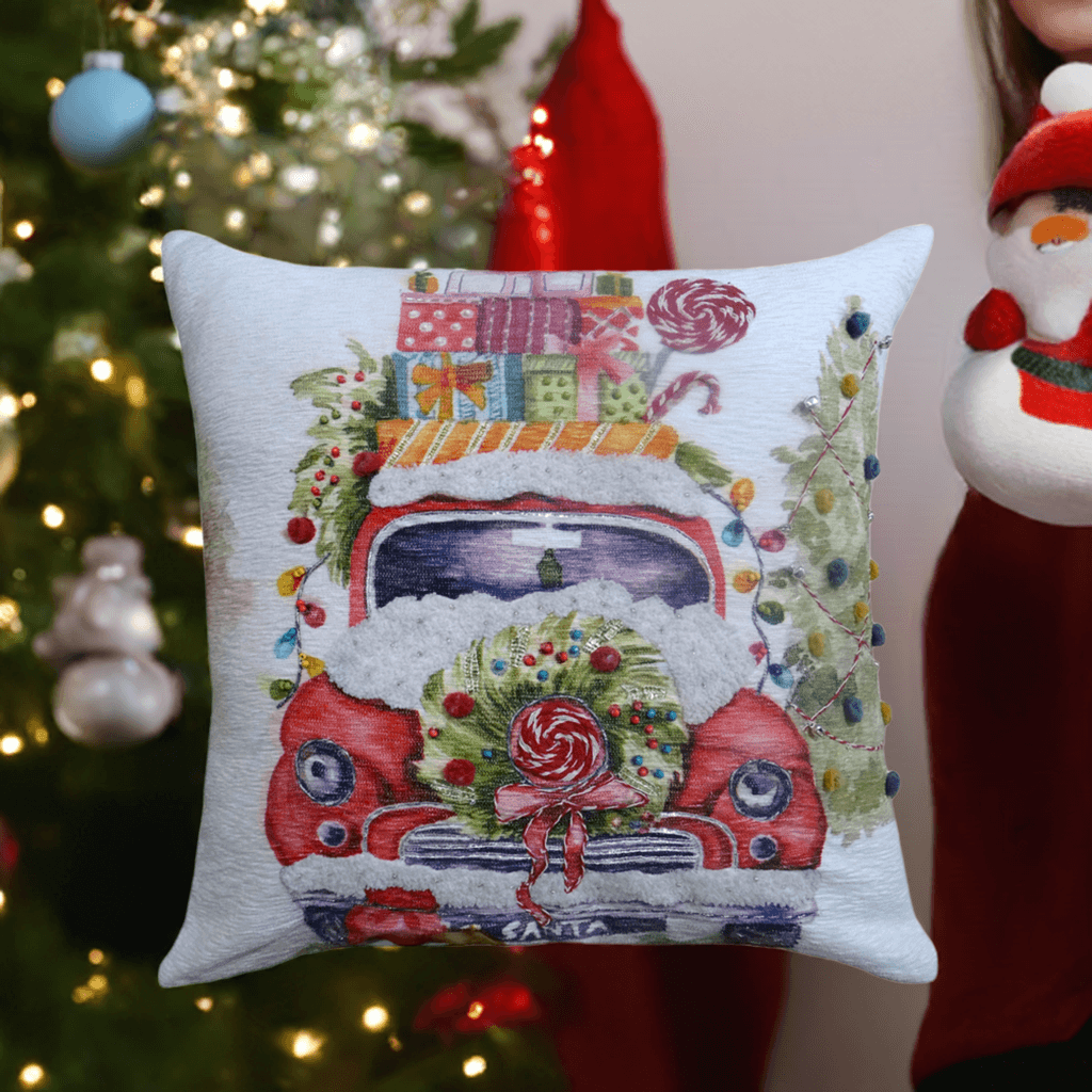 Vibhsa Christmas Embroidered Throw Pillow 20