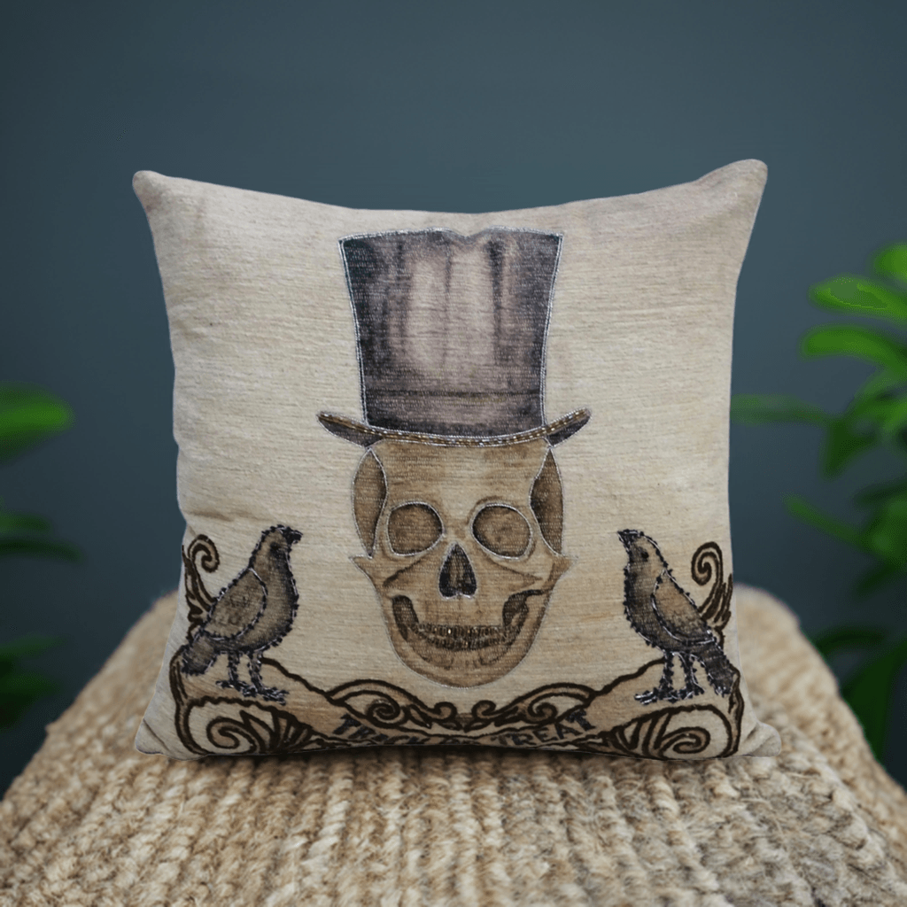Vibhsa Halloween Embroidered Throw Pillow 20