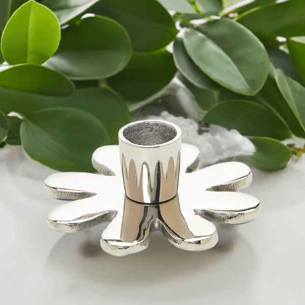 Vibhsa Decorative Silver Flower Candle Holder | 4