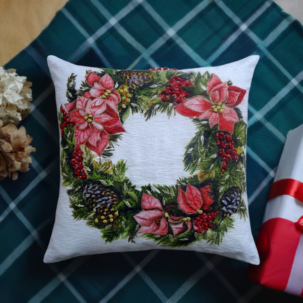 Christmas Wreath Decorative Throw Pillow 20