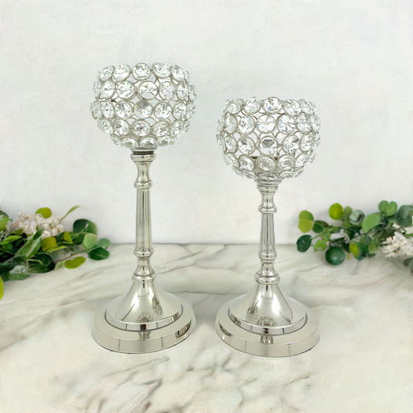 Vibhsa Hurricane  Set of 2 Crystal Candle Holder