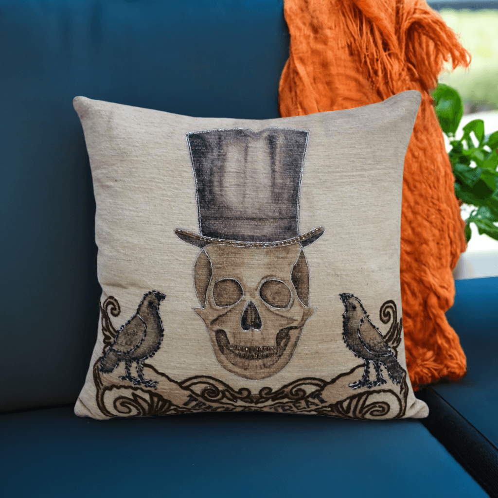 Vibhsa Halloween Embroidered Throw Pillow 20