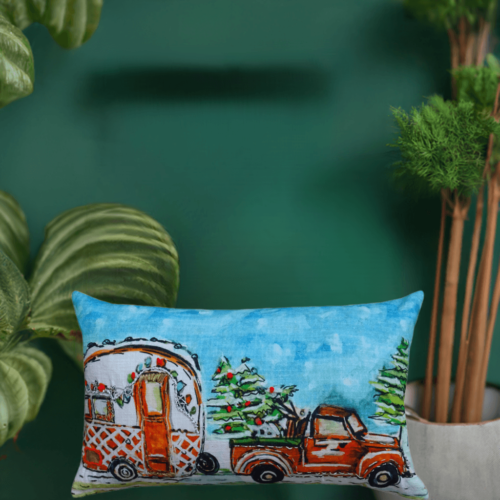 Vibhsa Christmas Cravan Holiday Pillow (14