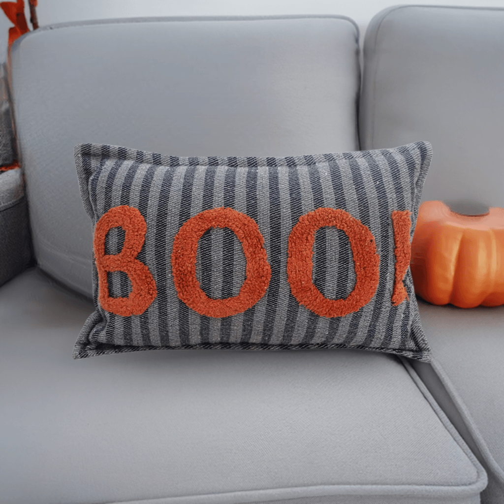 Vibhsa Halloween Throw Pillow Texted BOO! 14