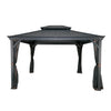 Shade N' Shelters 12' x 12' Granite Peak Hardtop Gazebo with Mosquito Netting