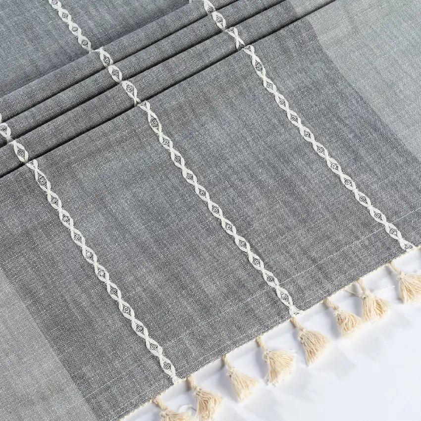 Striped Tablecloth - Tassel Tablecloth